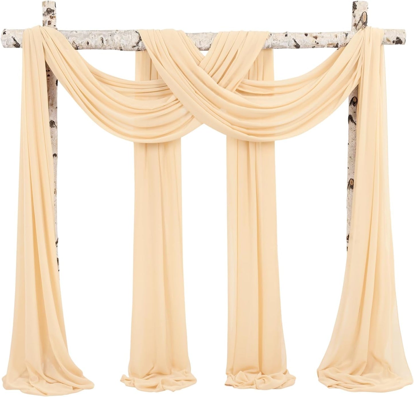 Showgeous Champagne Wedding Arch Drapes for Elegant Ceremonies