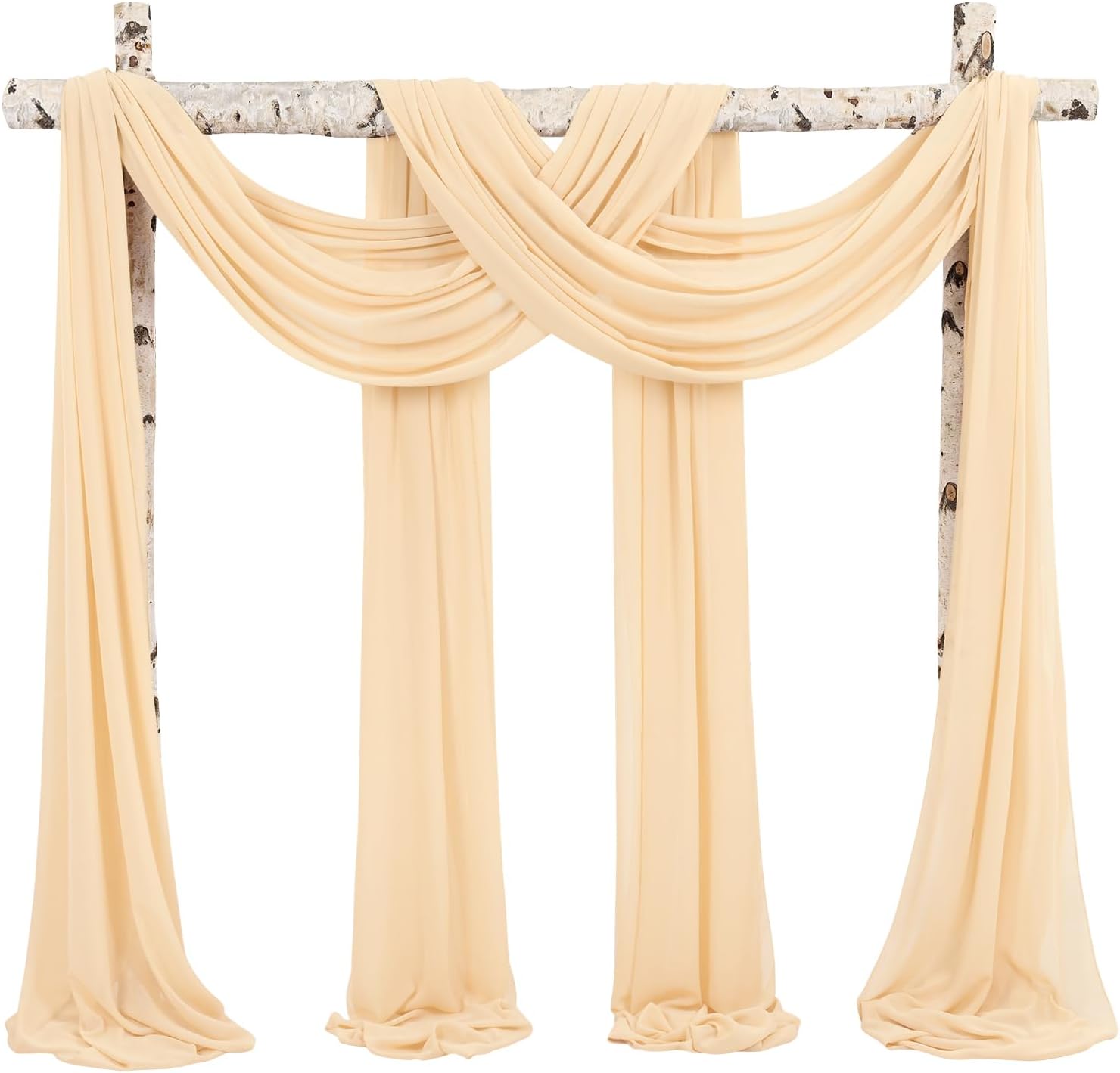 Showgeous Champagne Wedding Arch Drapes for Elegant Ceremonies