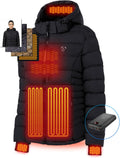 iHood Women's Heated Puffer Jacket With 12V Battery Pack - Hands