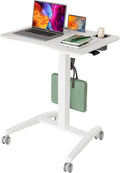 Mobile Standing Desk Height Adjustable Rolling Laptop Desk - Portable
