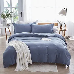 Dreaming Wapiti Duvet Cover Queen Set in Haze Blue - Soft & Breathable