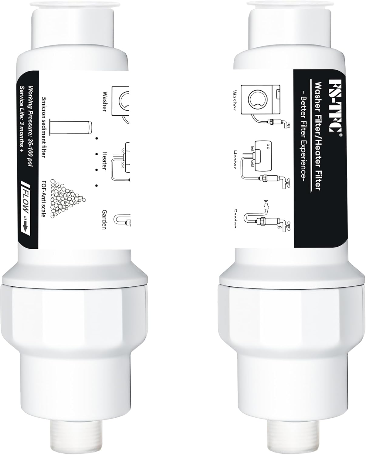 Anti-Scale Inline Water Hose Filter 2PACK