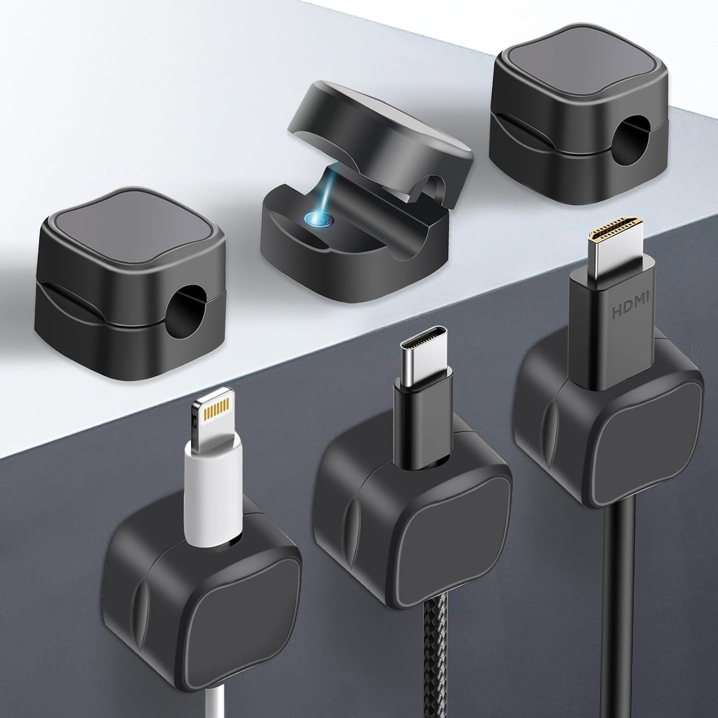 6 Pack Magnetic Cable Clips - Organize with Ease!
