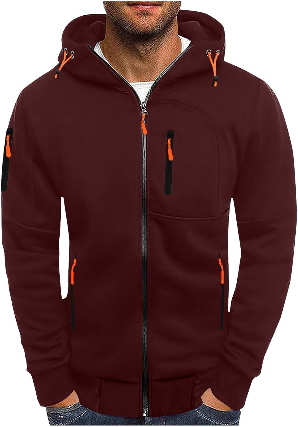 JIEMUXIU Winter Hoodie: Zip Pockets & Comfort