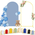 7.2FT Metal Arch Backdrop Stand with Dusty Blue Cover - Easy Event