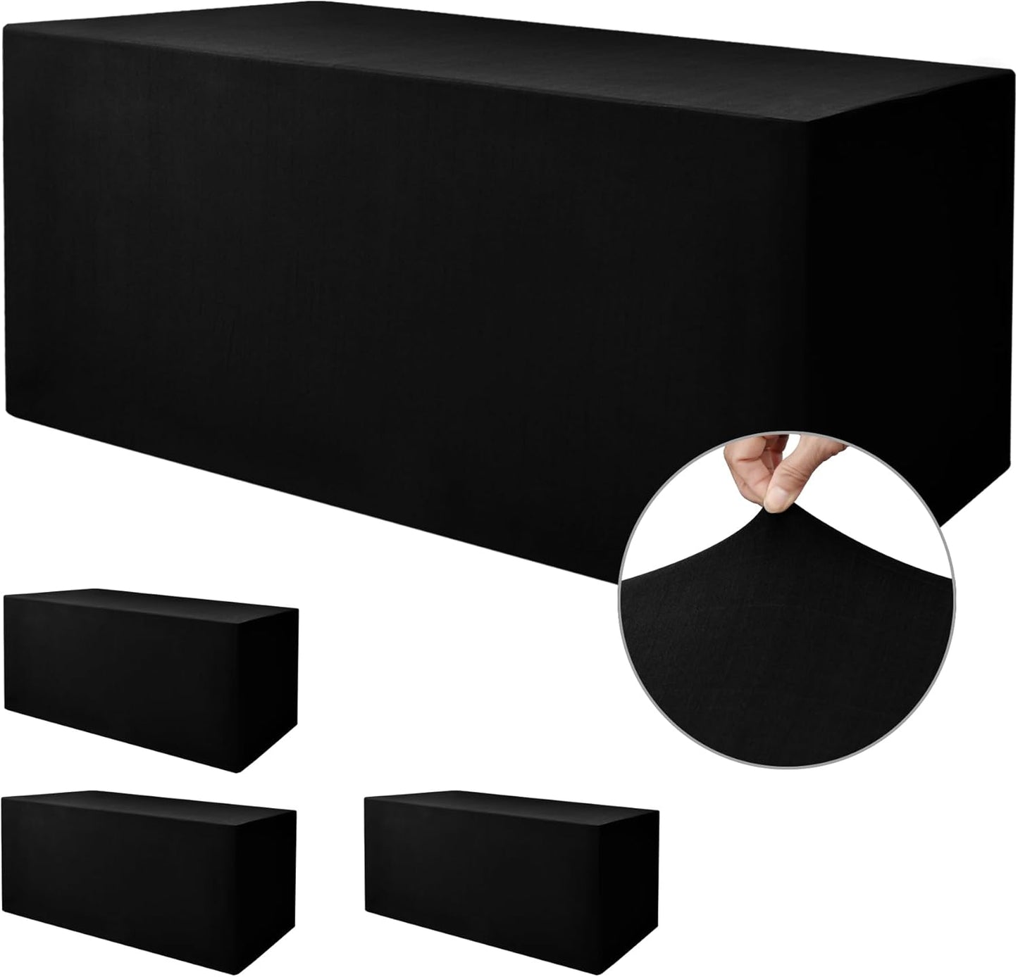 Nasitos Spandex Fitted Table Covers for 6 Foot Tables - 4 Pack