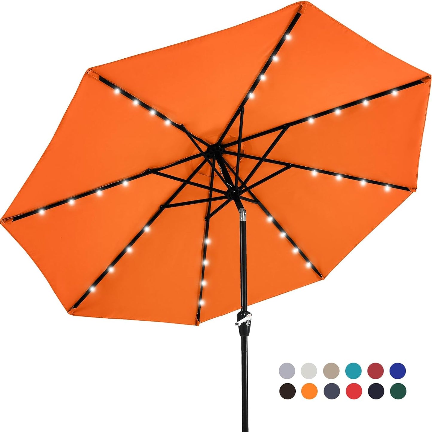 MASTERCANOPY Patio Umbrella with Solar LED Lights for Shade