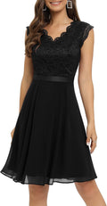 Dressystar V Neck Sleeveless Lace Bridesmaid Dress (Style N1DT)