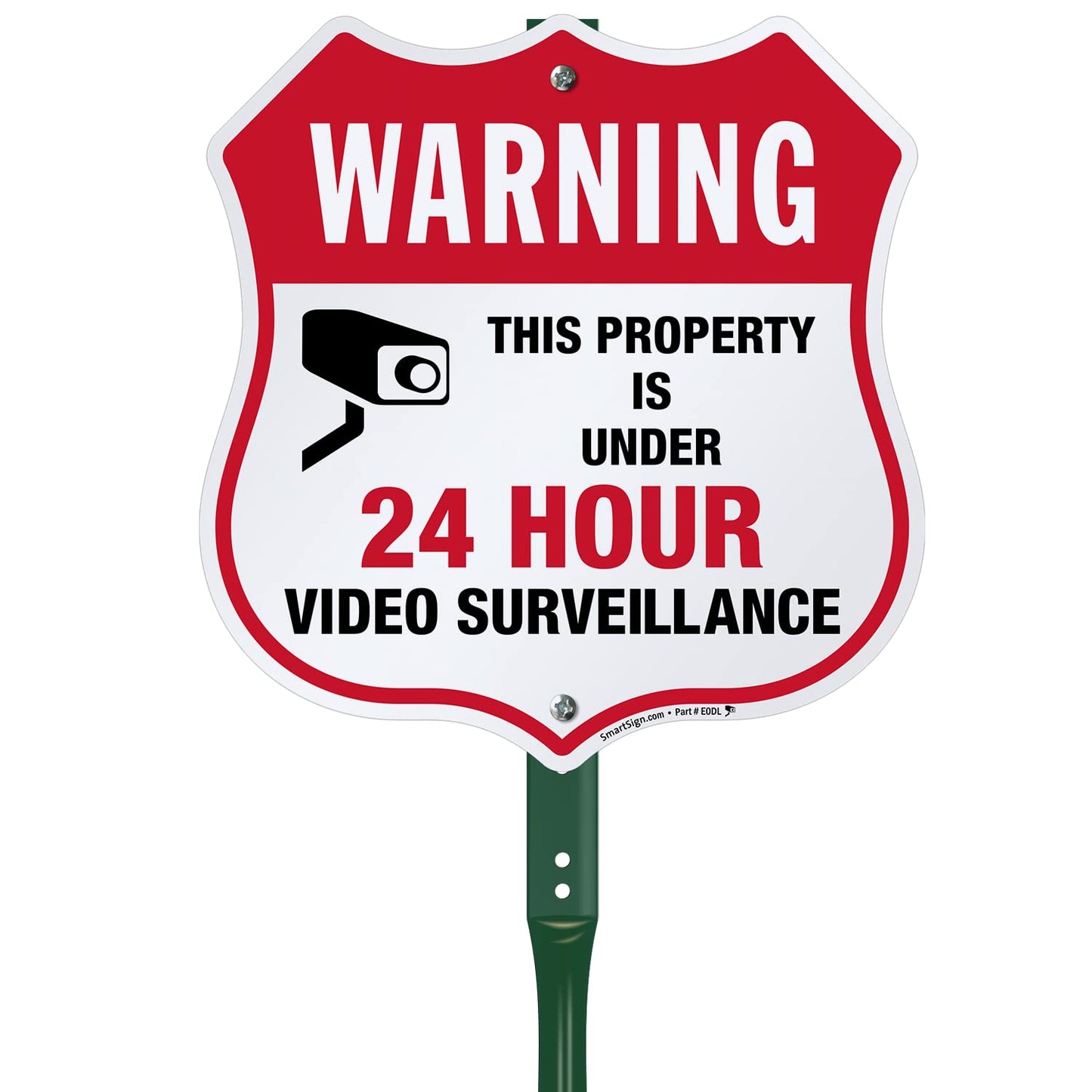 Warning Property Under 24 Hour Video Surveillance Yard Sign