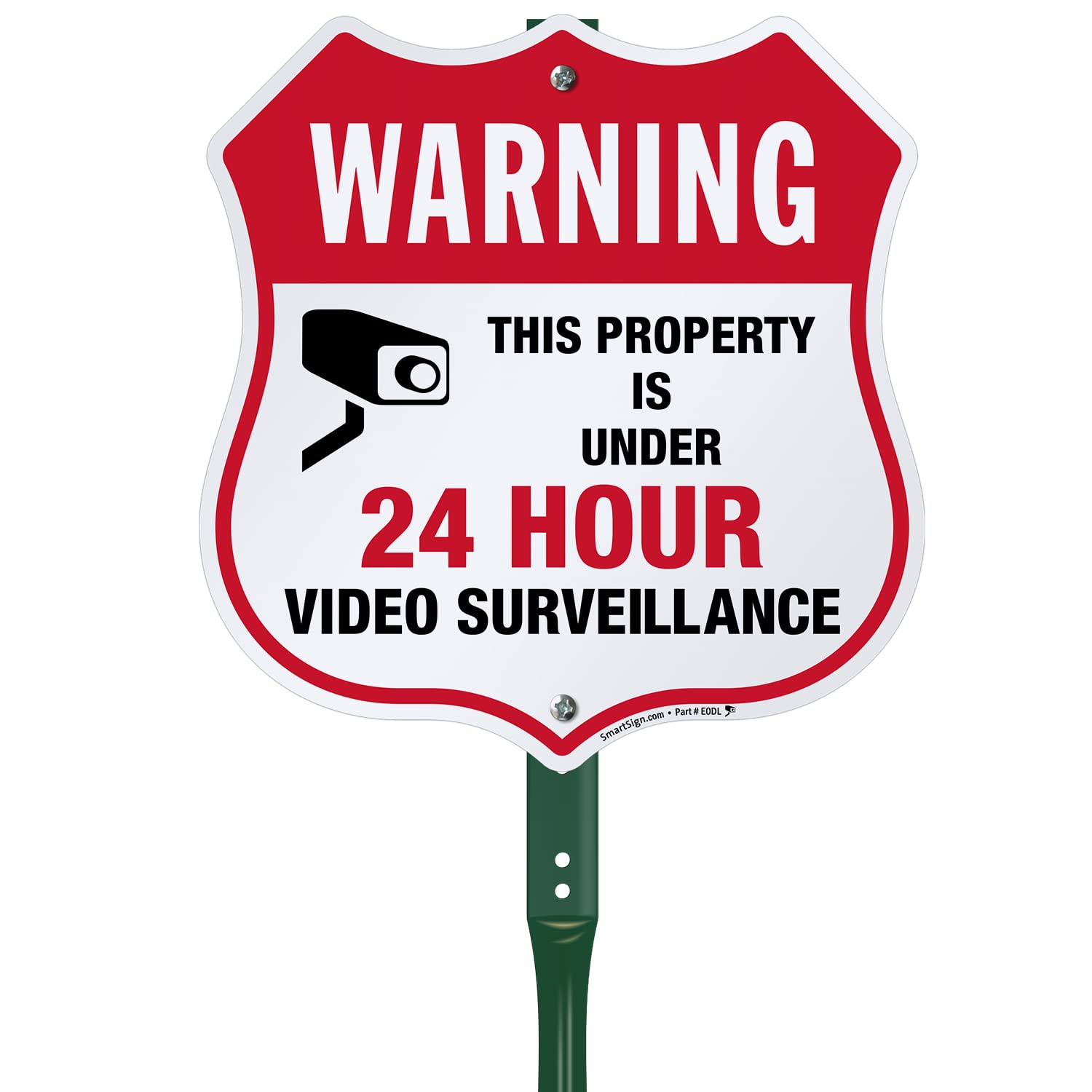 Warning Property Under 24 Hour Video Surveillance Yard Sign