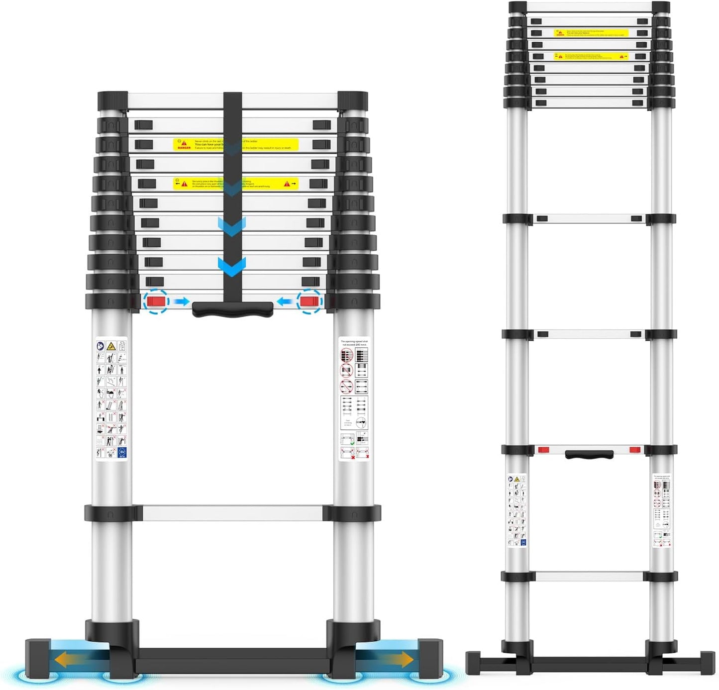 15.5FT Telescoping Ladder with Anti-Pinch Slow Descent Feature