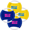 Flying Rope Disc Dog Toy 4 Pack - Bright Blue and Yellow Discs