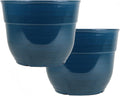 Glazed Brushed Plastic Planter 15in Pack of 2 - Durable, Lightweight