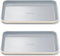 Small Ceramic Baking Sheet Duo 9x13 in Cream - Non-Toxic Mini Sheet