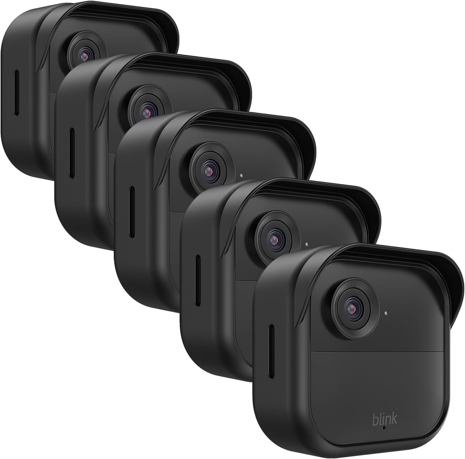 5-Pack Black Weatherproof Silicone Case Set for Blink Outdoor 4