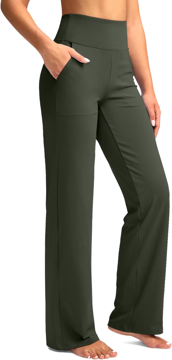 G Gradual Women's Yoga Pants Wide Leg with Pockets for Comfort