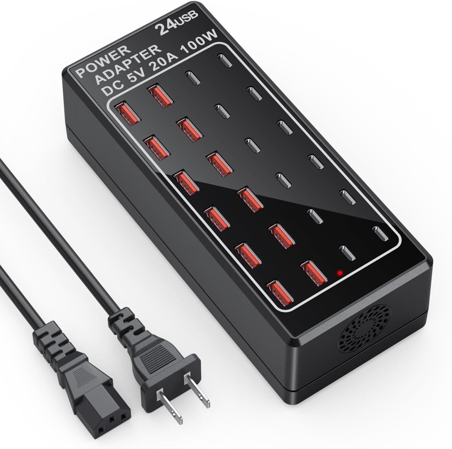 USB Charger Station 100W 24 Port Hub for Multiple Devices