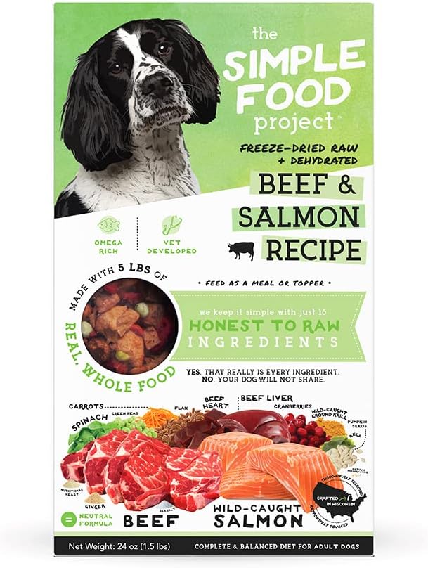 Freeze Dried Raw Food for Dogs - Beef & Salmon Recipe 24oz