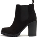 Soda Glove Ankle Boot with Lug Sole and Chunky Heel - Versatile Boots