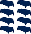 Navy Blue Tablecloths 70 x 120 in 8 Pack - Reusable Event Linen