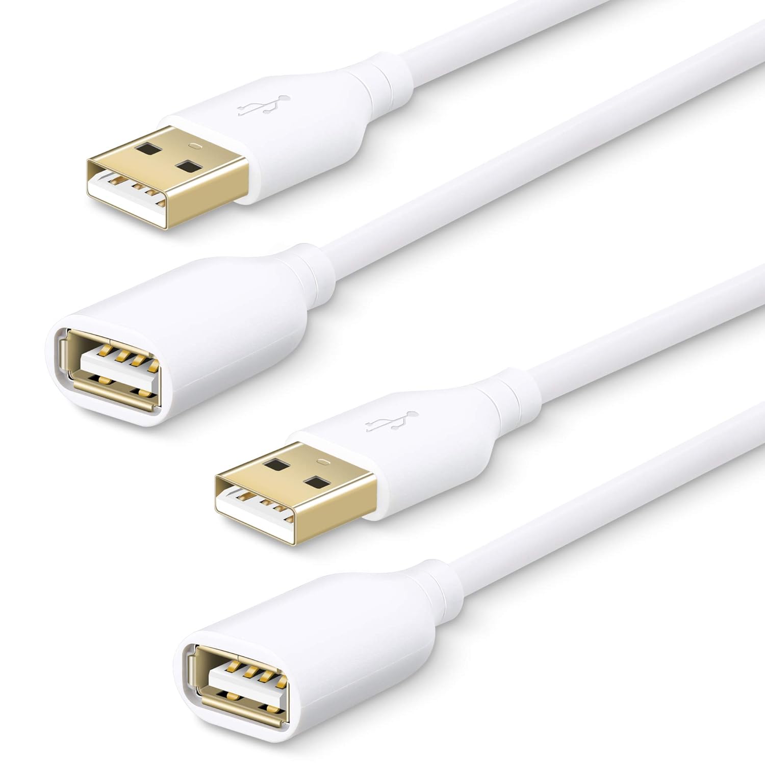 Fasgear 10Ft USB Extension Cable 2 Pack - Faster Data Transfer