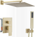 Brushed Gold Shower System 12 in Rain Mixer Combo - Luxury High