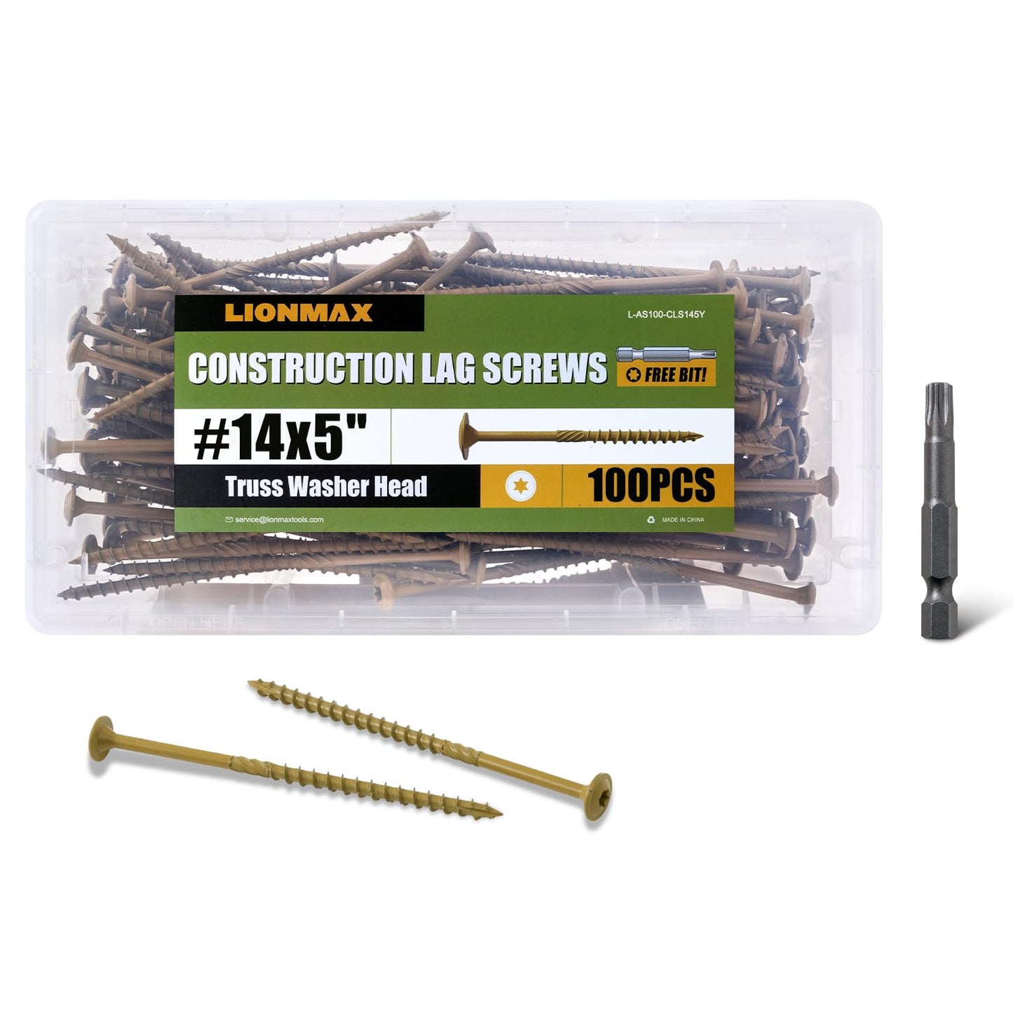 LIONMAX 5 Inch Lag Screws for Heavy Duty Construction Projects