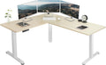 VIVO Electric Corner 63 x 55 L-Shaped Standing Desk - Memory Lift