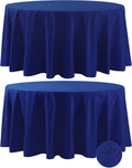 120 in Royal Blue Round Tablecloth 2-Pack - Waterproof Polyester Cover