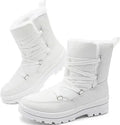Rominz Women's Winter Snow Boots Waterproof Fur Lined Mid Calf Boots