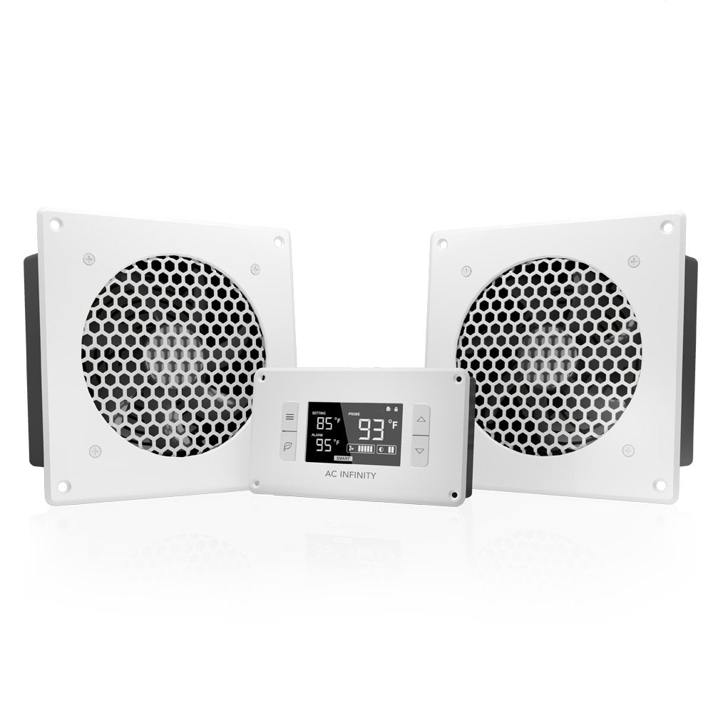 AC Infinity AIRPLATE T8 Quiet Cooling Dual-Fan System for AV Cabinets