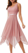 Lace Cocktail Party Dress with Handkerchief Hem - Flattering Fit This