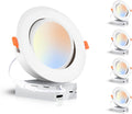 CLOUDY BAY 15W 6 in 5-Color Swivel LED Gimbal Recessed Light - Energy
