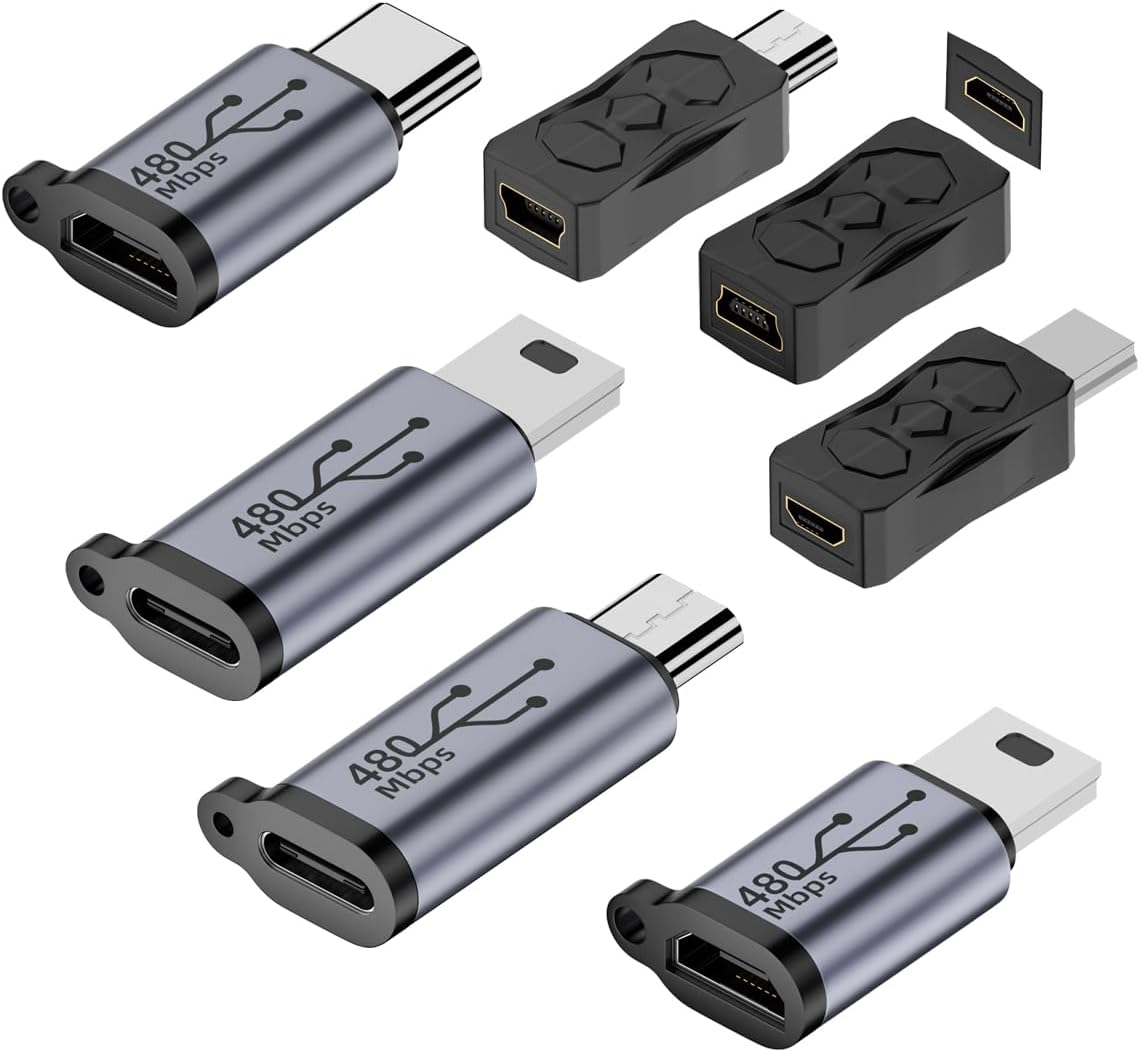 7-Piece USB C/Micro USB Converter Set - Universal Compatibility