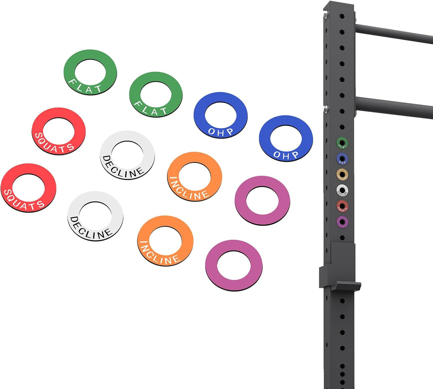 MANWU Magnetic Squat Rack Markers - Organize Your Lifts!