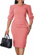 ZVO Midi Dress for Women Pencil Dress Fashion Work Dress - High Waist
