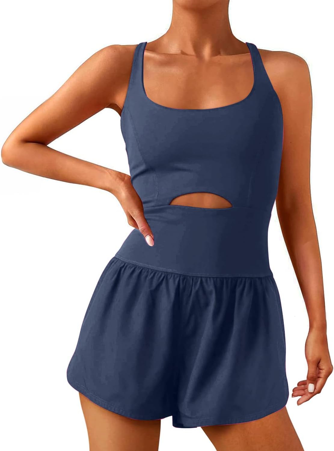 Wenlia Women Workout Romper Onesie for Athletic Running Style