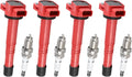 Pindex 4 Pack Ignition Coils and Iridium Spark Plugs - Reliable