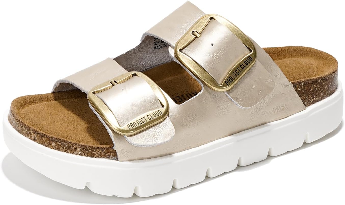 Project Cloud Genuine Leather Platform Sandals for Women Style