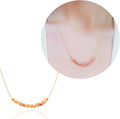 18K Gold Vermeil Beaded 3-4mm Turquoise Birthstone Bar Necklace