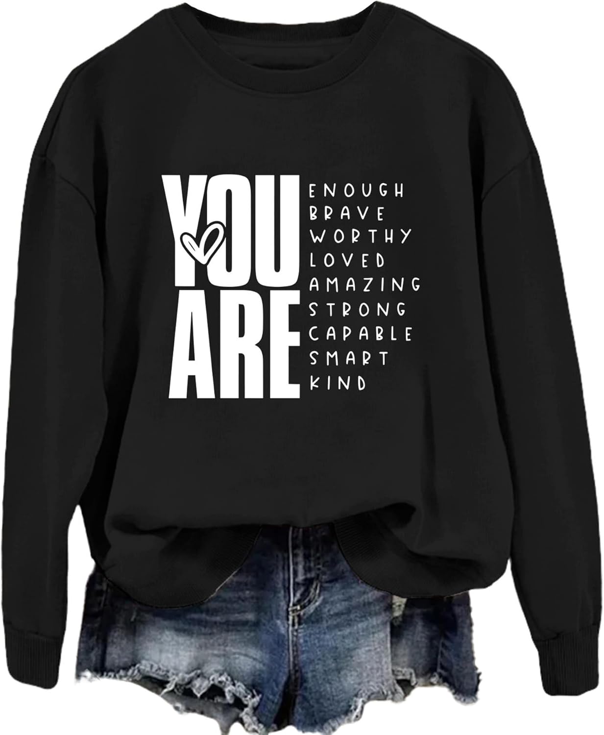 Empowerment Crewneck: Loose Fit Graphic Sweatshirt