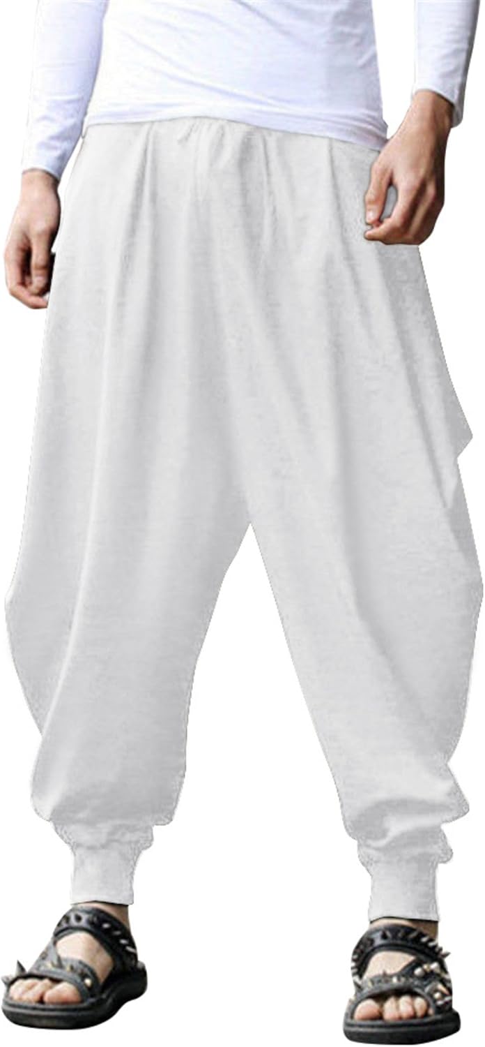 COOFANDY Men Hippie Harem Pants for Summer Beach Casual Wear