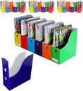 Evelots Magazine File Holder Set of 24 Multi Color - Sturdy 4in