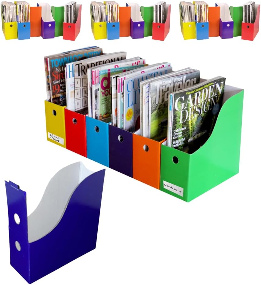 Evelots Magazine File Holder Set of 24 Multi Color Organizers