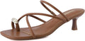 Strappy Womens Kitten Heel Sandals - Vegan Leather Square Toe