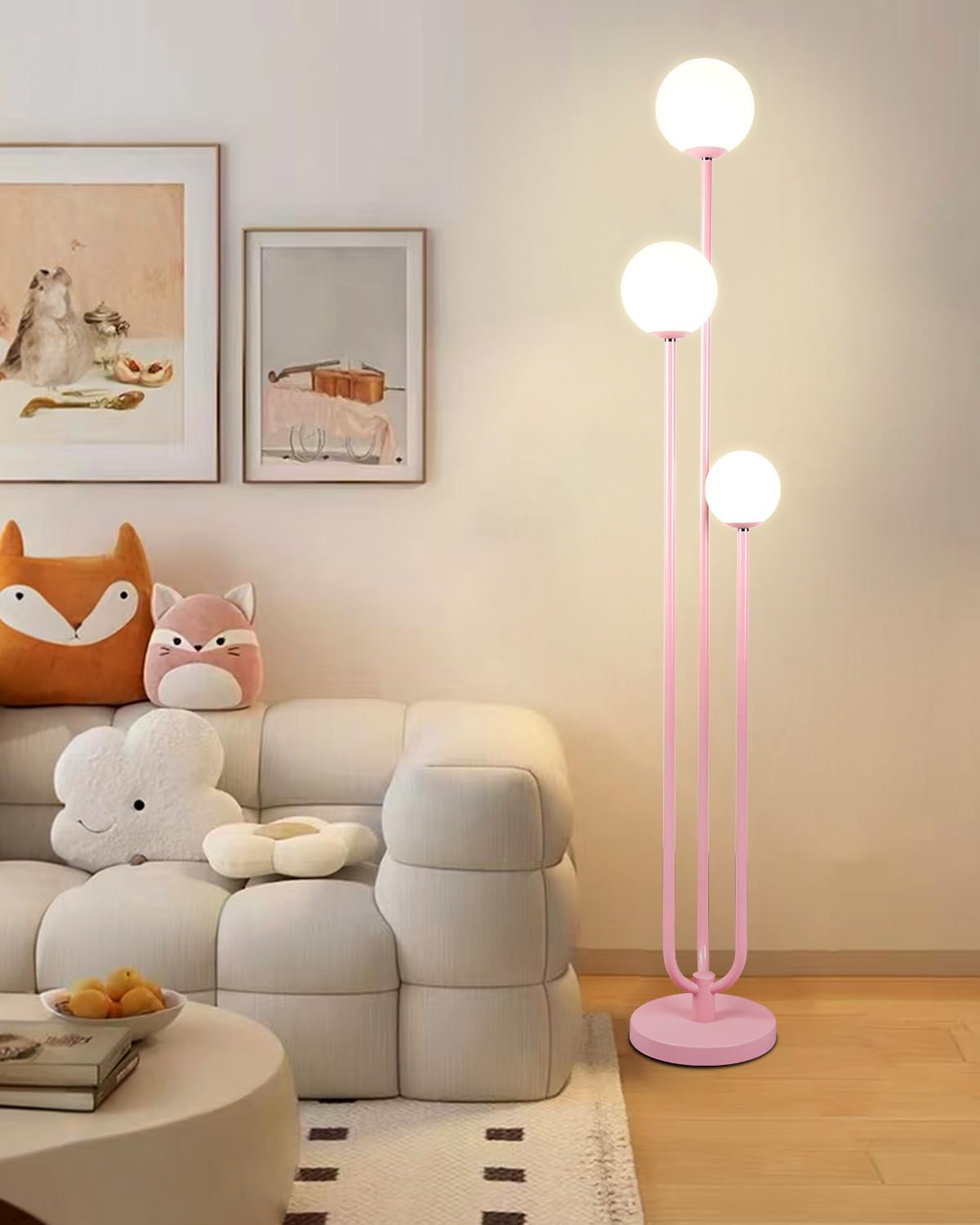 63IN 3-Light Dimmable Floor Lamp for Modern Living Spaces