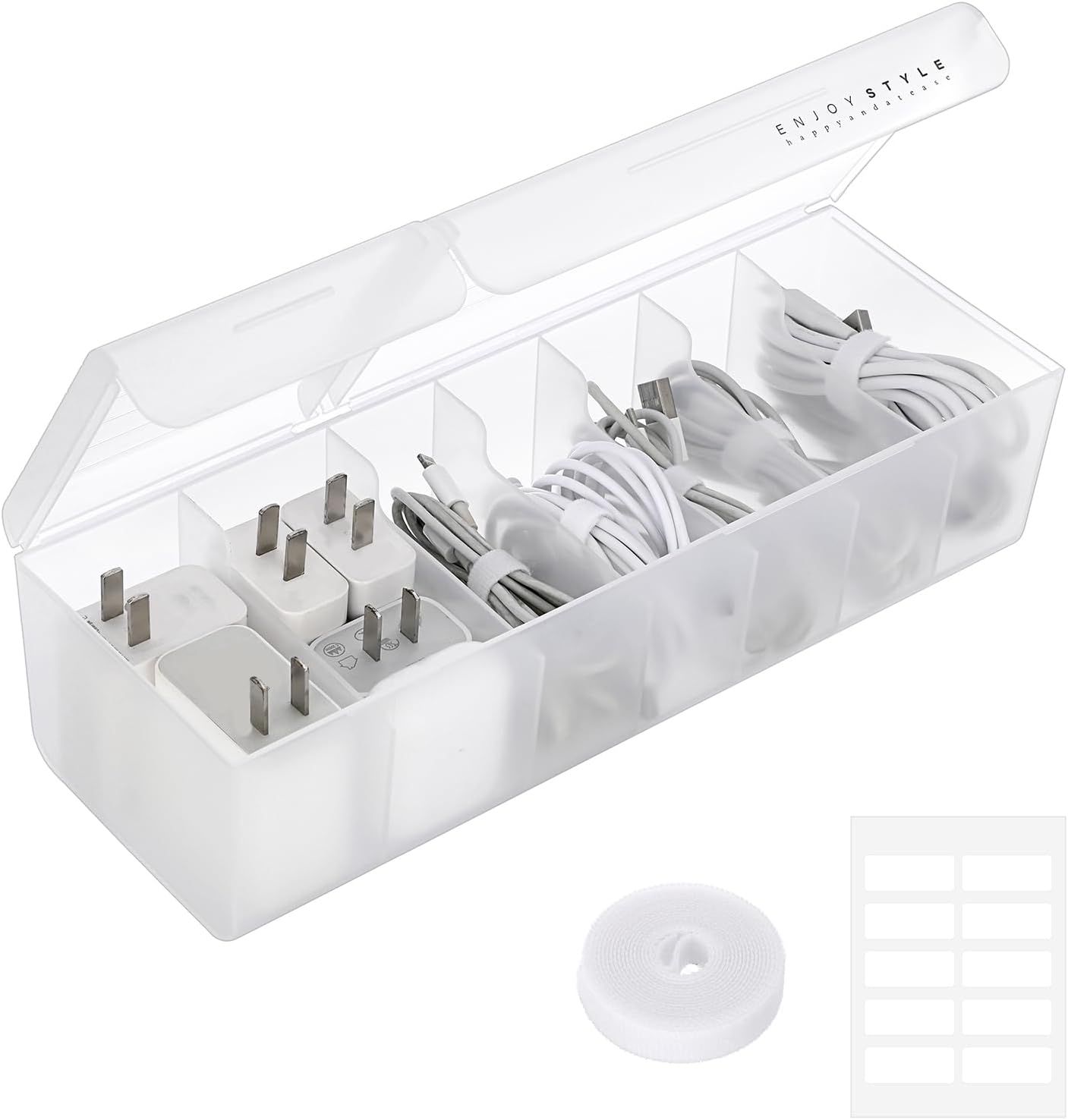 Wire Tangle-Free: BTSKY Cable Box with 7 Compartments