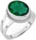 Sterling Silver 925 Emerald Ring for Women - Handcrafted Elegance