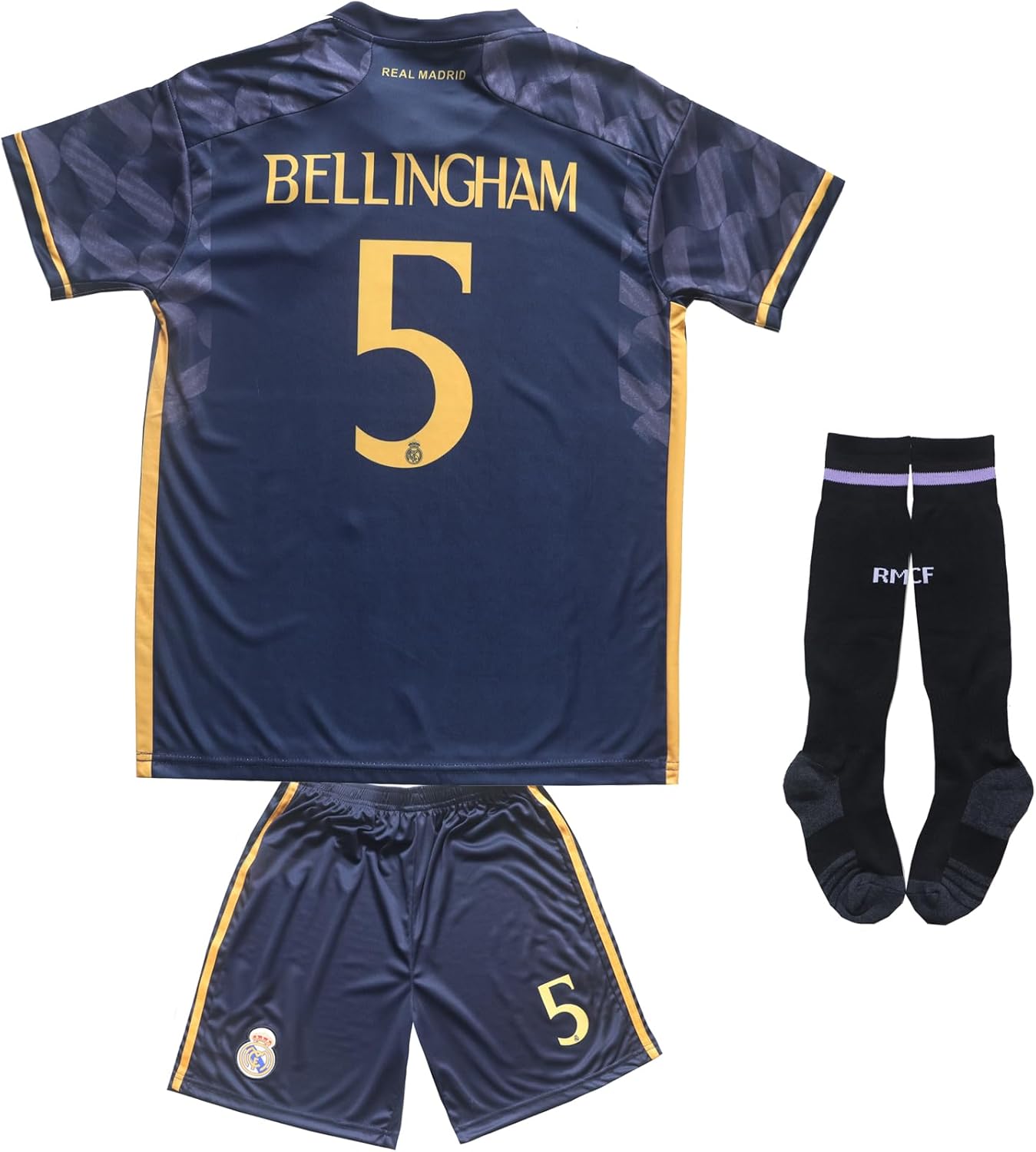 Madrid Bellingham #5 2023/2024 Away Kids Soccer Jersey Set