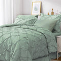JOLLYVOGUE King Size Comforter Set 7 Pieces - Elegant Pinch Pleat